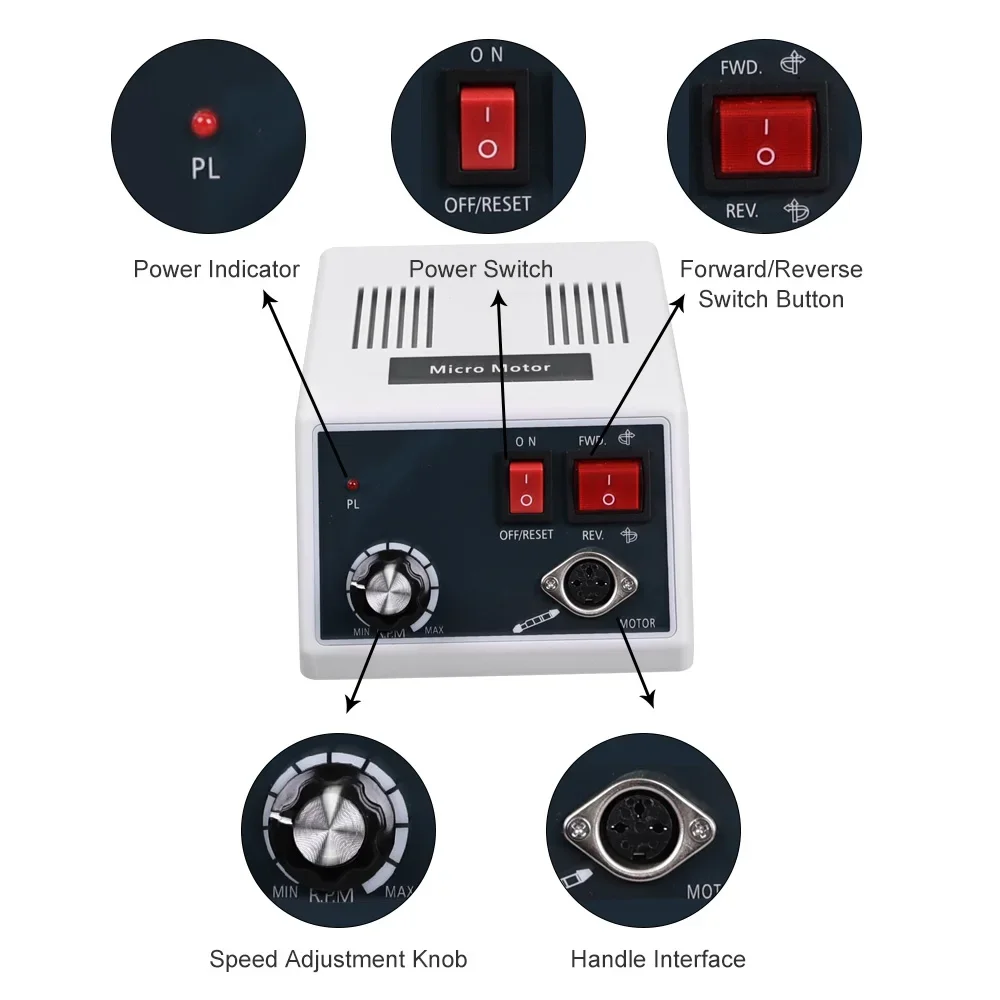 ELIJAH mesin poles 35000 RPM tipe-e, mesin poles mikro untuk peralatan poles gigi tiruan pegangan gigi alat manikur
