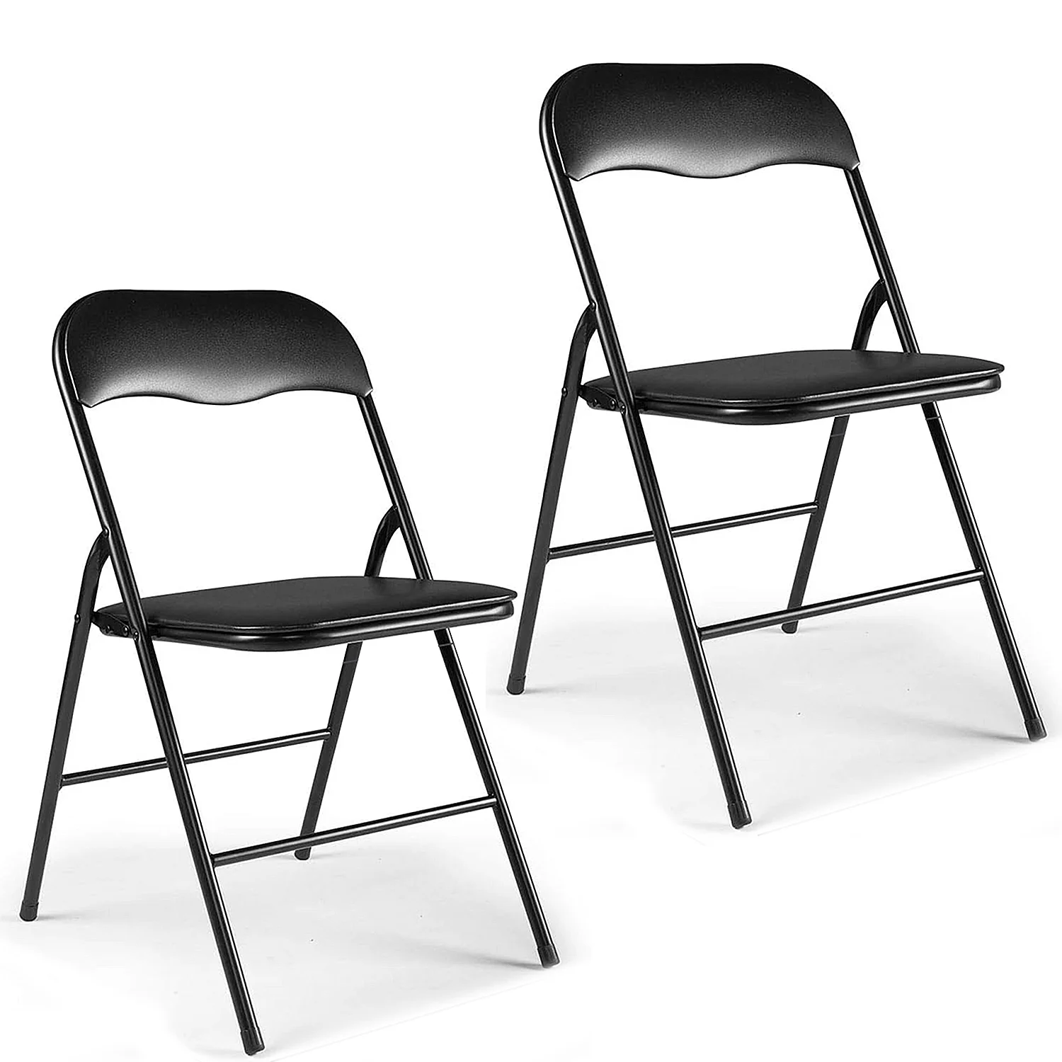 1pc/2pc Folding chair Portable Home Office Chair Black Foldable for Camping & Outdoor Seating Space-Saving Beach Chairs