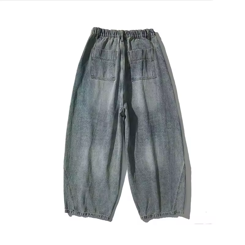 Fashion Denim Wide Leg Pants Men Loose Hip Hop Casual Jeans Streetwear Fashion Elastic Waist Casual Denim Trousers Plus Size 5XL - AliExpress