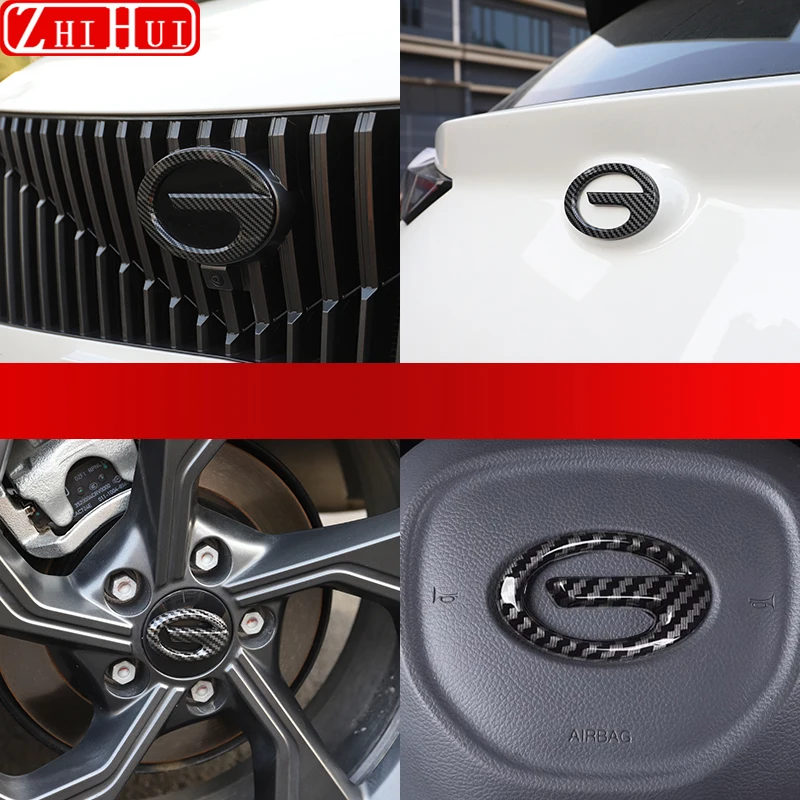 For GAC GS3 2024 GAC Emzoom 2025 Car Front Rear Grille Logo Steering Wheel Stickers Wheel Hub Emblem ABS Cover Auto Accessories