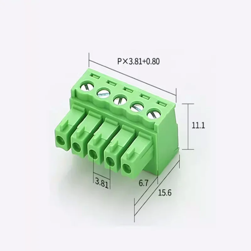 20sets Aerial butt welding type 15EDGRK-3.81mm plug-in type 2edg type green terminal block 2EDGRK for Connector row