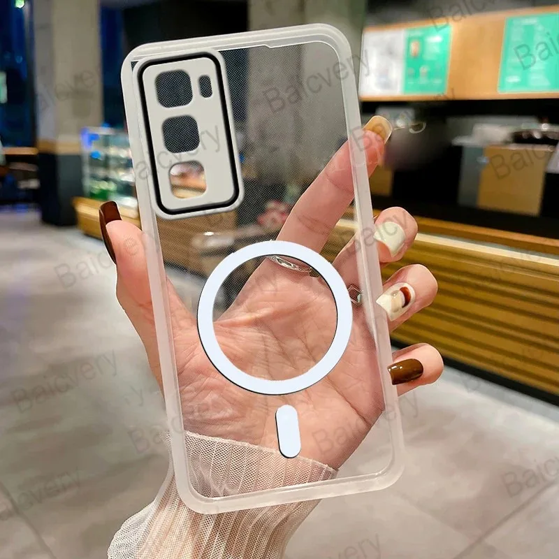 For Infinix Hot 60 50 Pro Plus 60i Case Simple Transparent Magnetic TPU Skin-friendly and Anti-drop Cover For Infinix Hot 60I