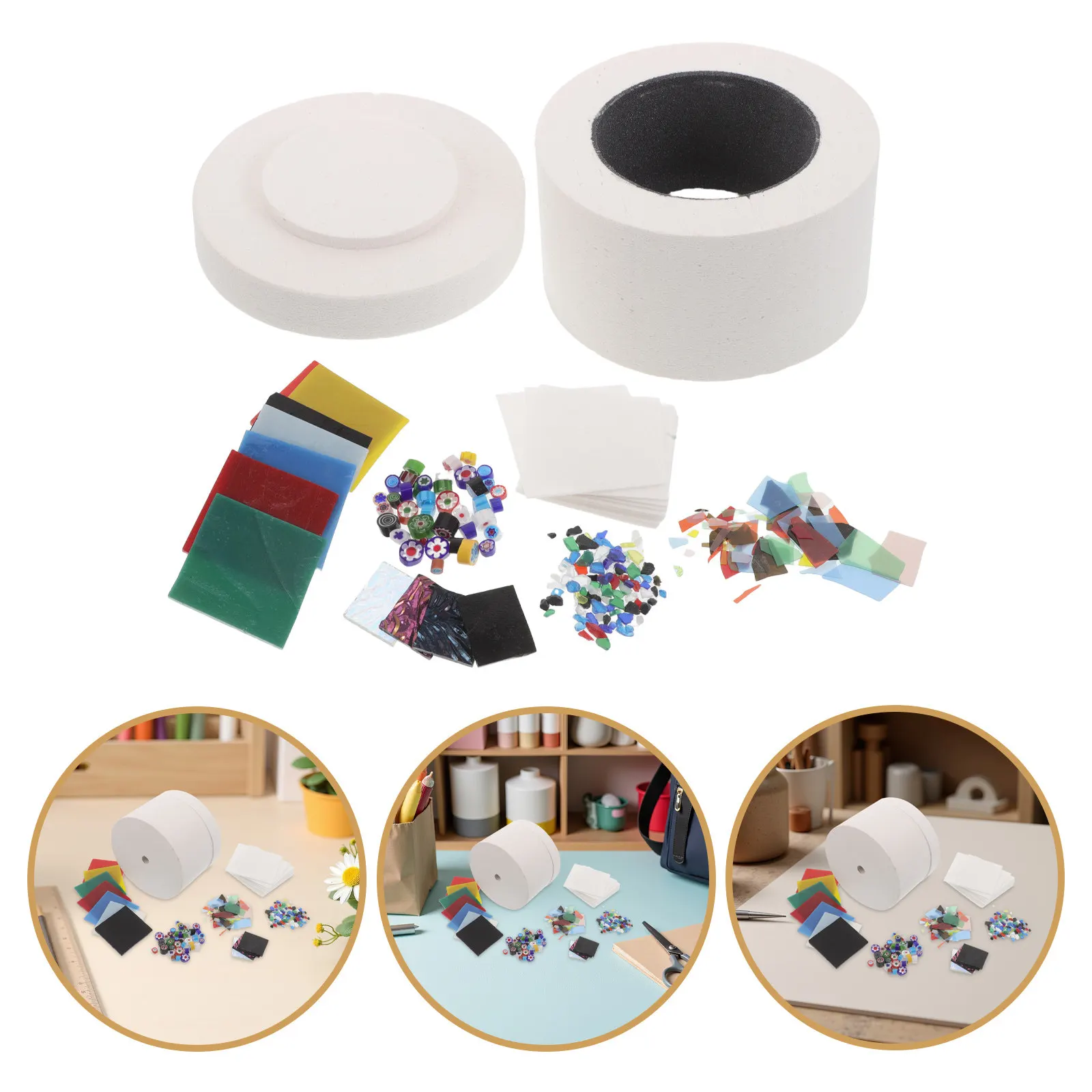 

1Set Microwave Kiln Glass Fusing Set Mini Kiln for Pottery DIY Jewelry Creative Home Studio Tools Microwave Filler Kit