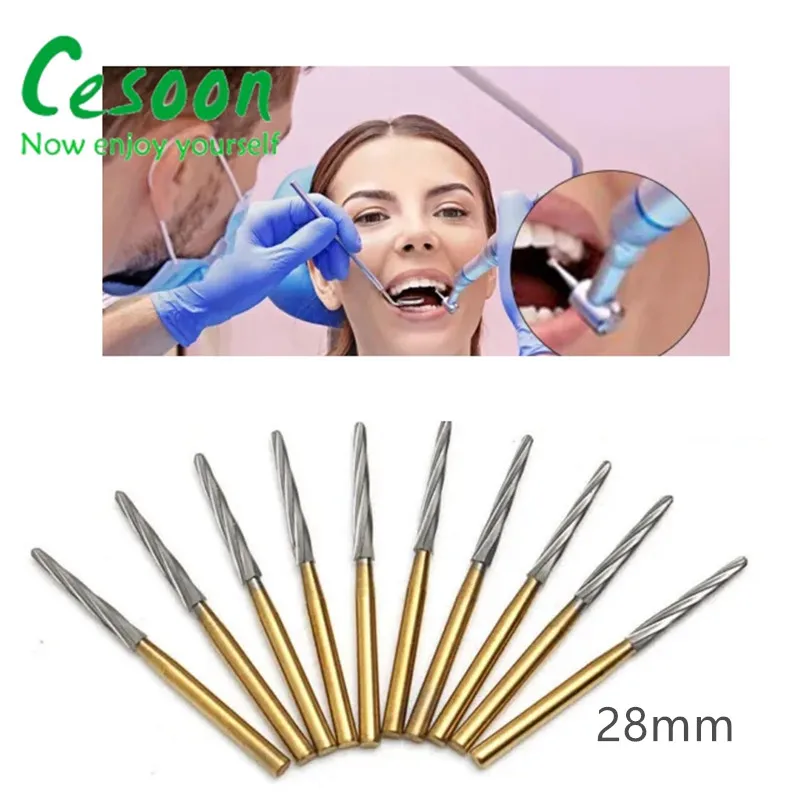 5Pcs/Blister Dental Carbide Safe Burs Endo Z Tooth Extraction Drill Bits 25mm 28mm For High Speed Handpiece Dentistry Laboratory