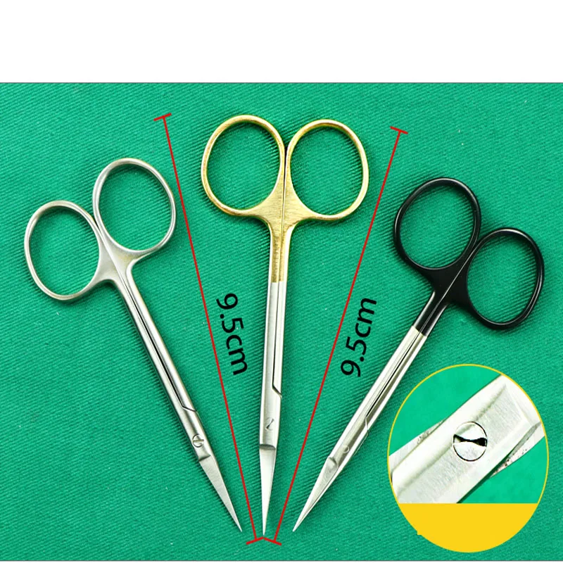 

Double eyelid tools and equipment curved point straight point Korean beauty and ophthalmology special small scissors