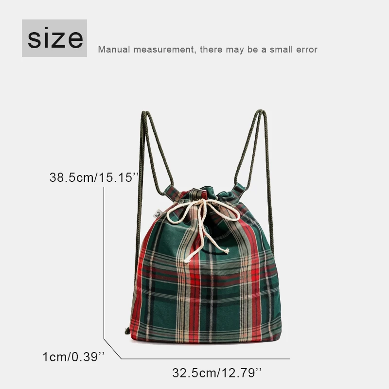 Casual Slim Backpacks For Women Luxury Designer Handbags And Purses 2026 New In Polyester Plaid Pattern Underarm Cloth Shoulder