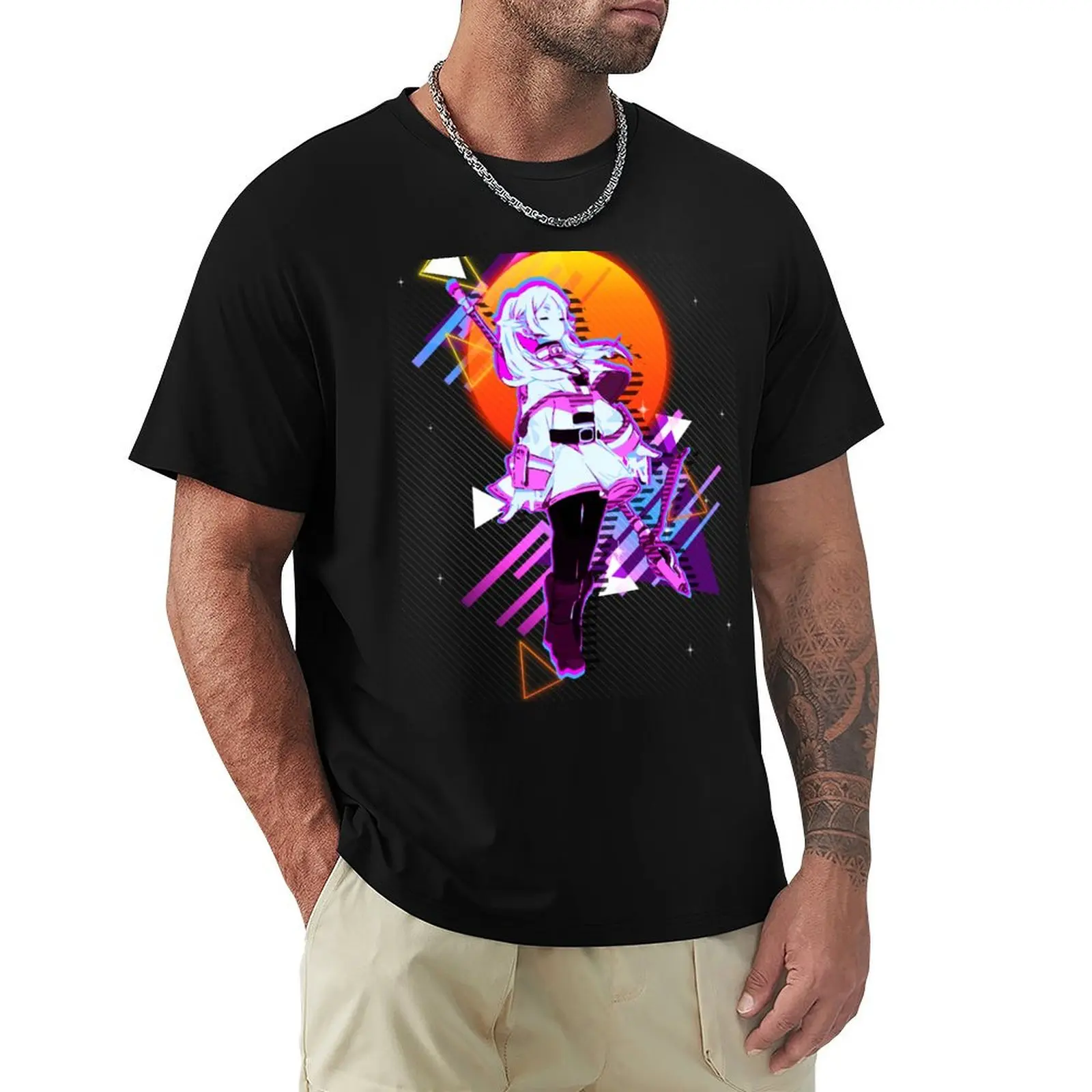 Sousou no Frieren - Frieren (80s Retro) T-Shirt t shirt man casual T-Shirt