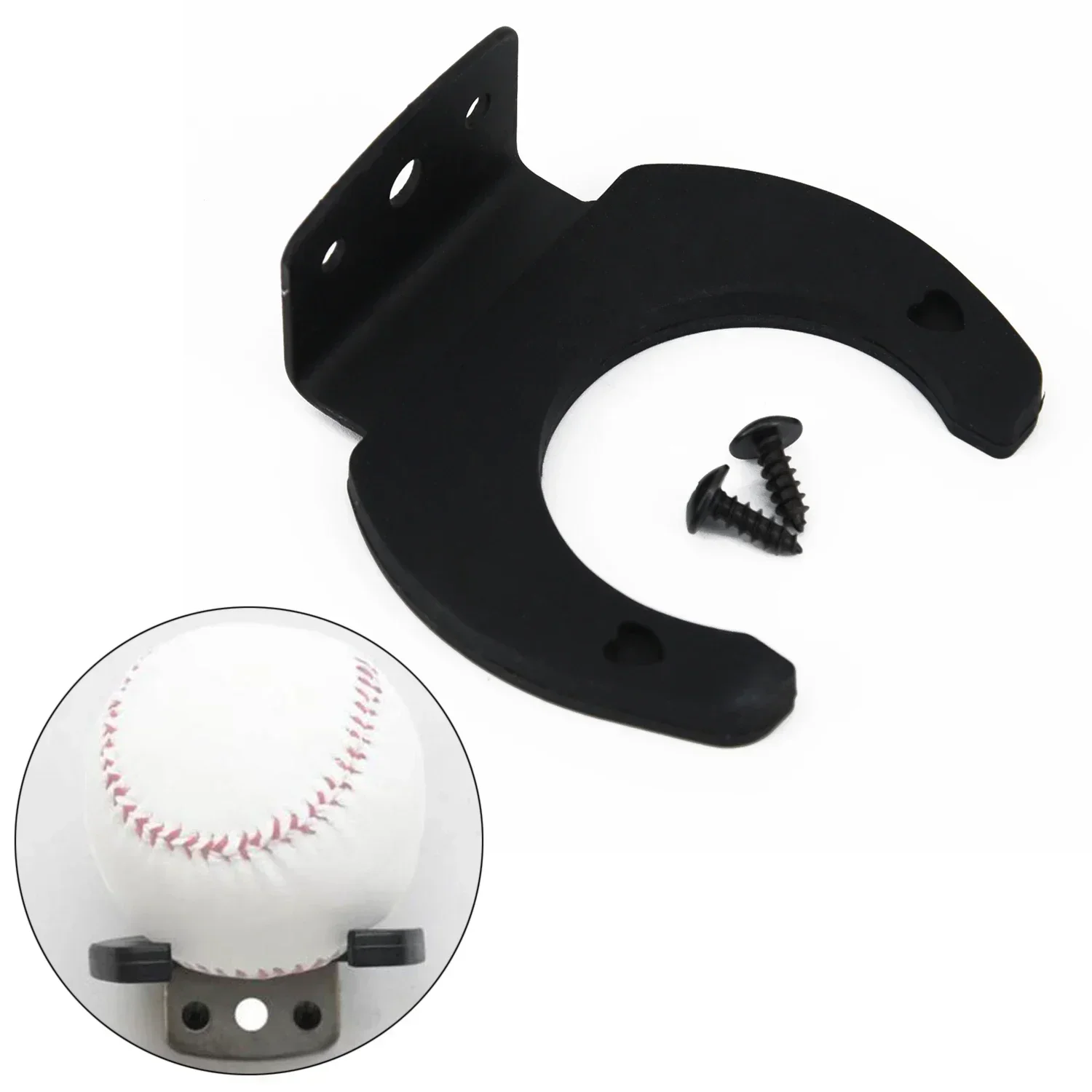 1 Set Black Baseball Bat Display Hanger Holder Wall Mount Rack Stand With Mounting Screws For ​Vertical Tennis Universal Rack