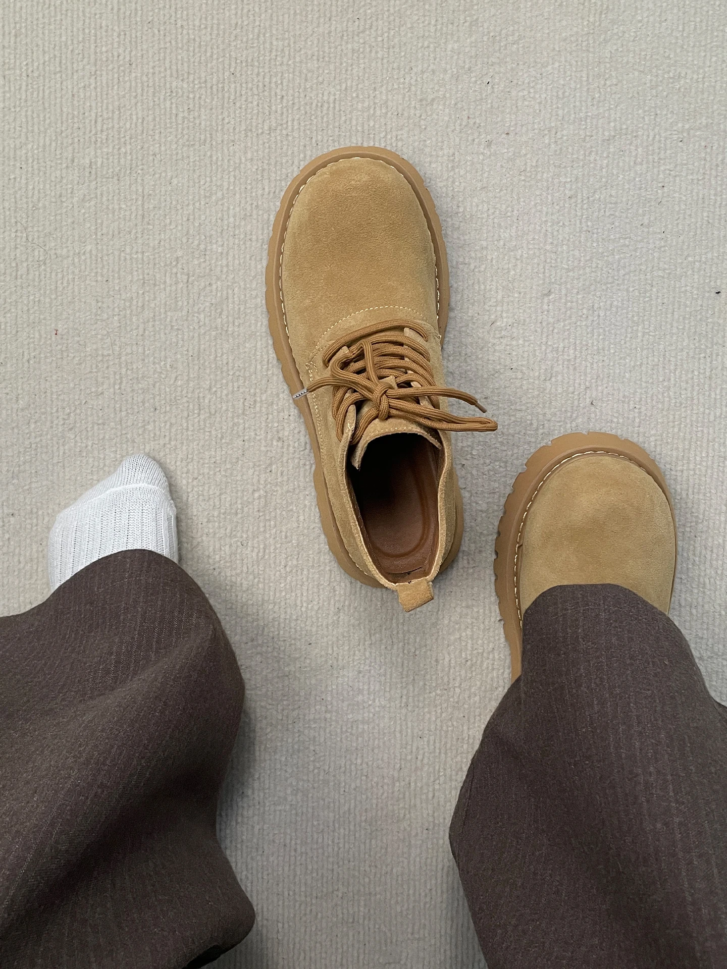 

Ретро-ботинки мужские высокие на толстой подошве, увеличивающие рост, утепленные флисом, рабочие, низкие, короткие, из натуральной кожи