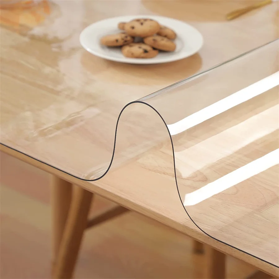 Mantel Transparente de PVC de 1.5mm, Impermeable, Resistente al Aceite y al Calor, para Mesa de Comedor, Disponible en Varios Tamaños