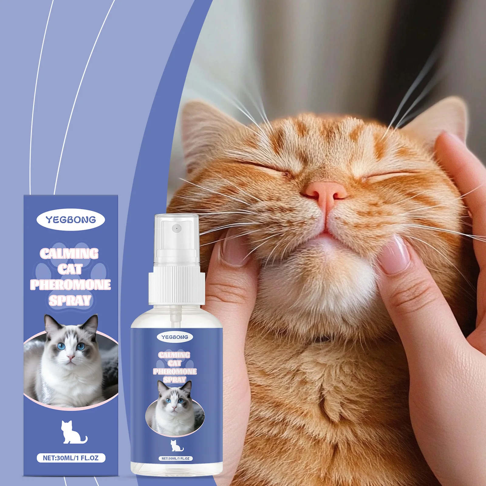 

FANDAO Cat Calming Spray Stop Scratching & Urination, Anxiety Relief for Cats, Vet-Recommended & Plant-Based, Safe & Non-Toxic