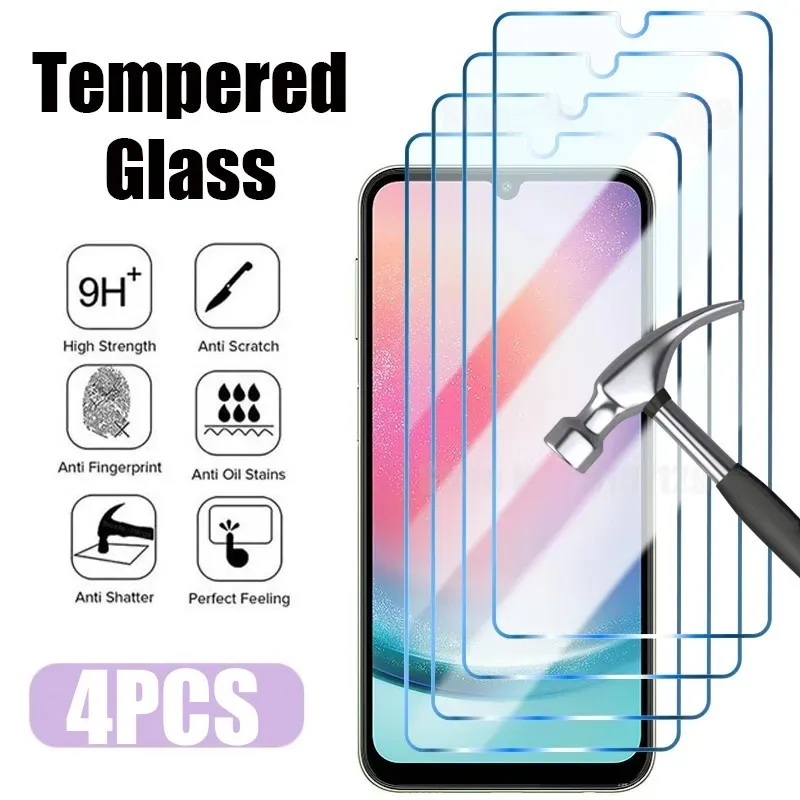 4PCS Tempered Glass For Samsung Galaxy A14 A54 A53 A13 A33 A34 A52S 5G Screen Protector For Samsung A52 A73 A21S A51 A72 Glass