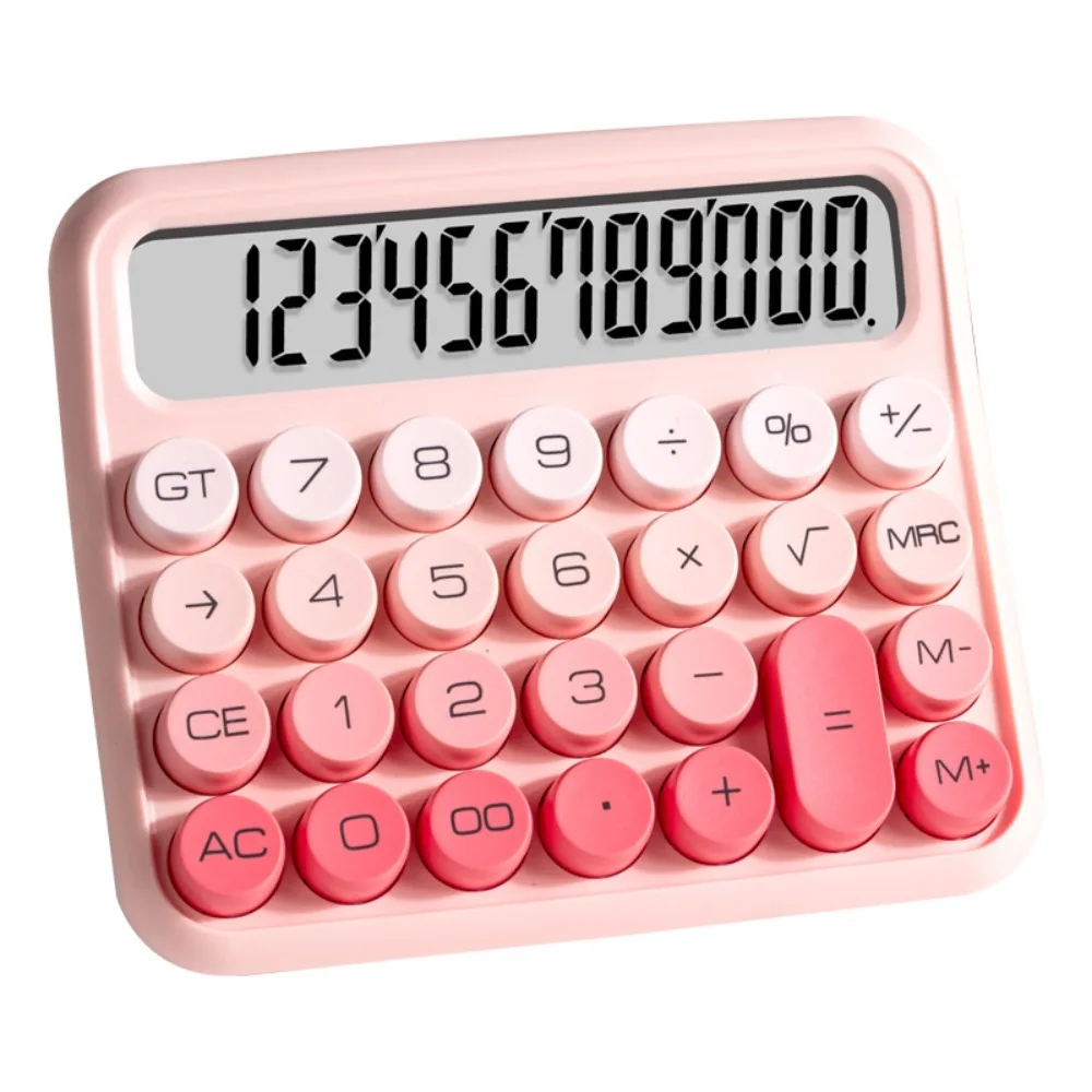 

Mechanical Buttons Retro Typewriter Calculator Large Screen Easy To Use Vintage Gradient Color Calculator Stationery 12 Digit
