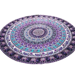 Indian Mandala Large Round Beach Blanket Ultra Multi-Purpose Towel (Random Color)