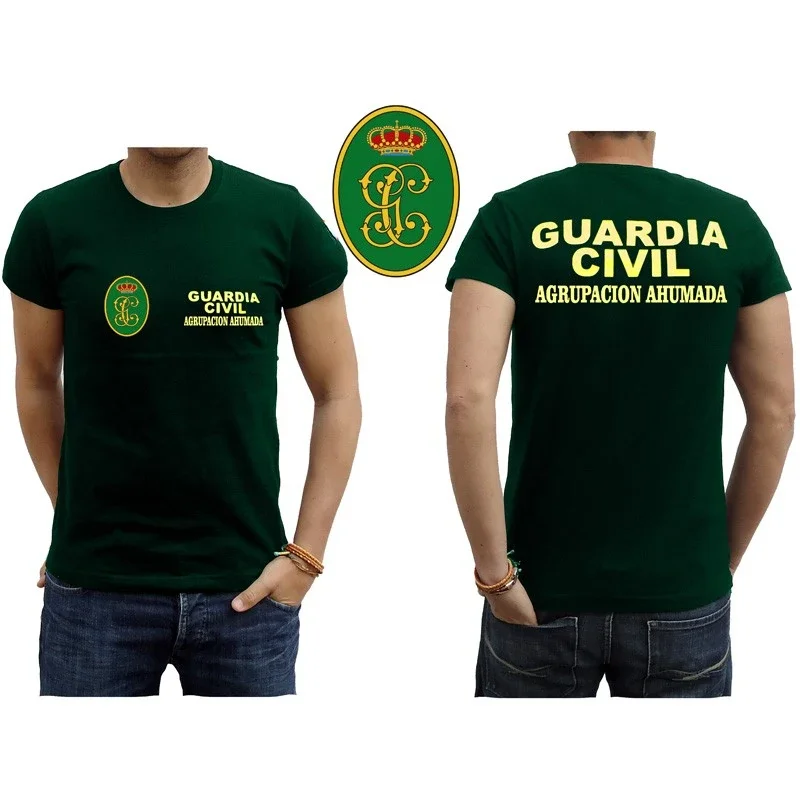 Camiseta España Guardia Civil Agrupación Ahumada T-Shirt 100% Cotton O-Neck Summer Short Sleeve Casual Mens T-shirt Size S-3XL