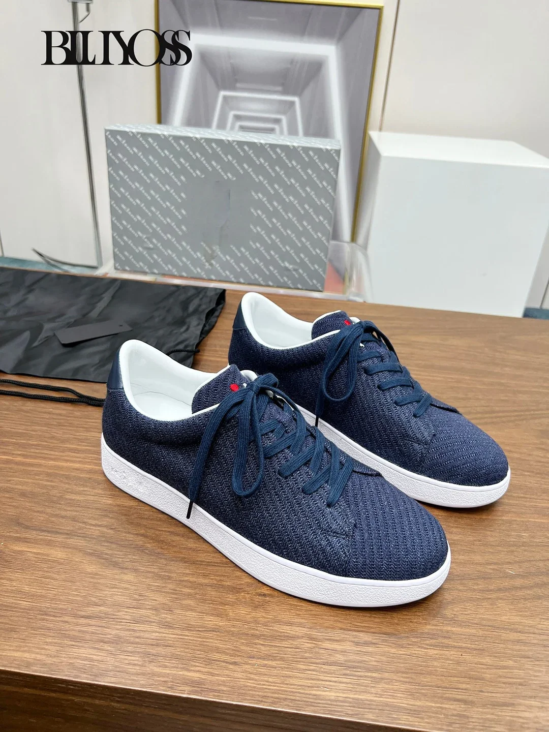 BLLIYOSS Men Knitted Fabric Sports Shoes 2024 New Fashion Comfort High Quality Outdoors European Big size 39-46 Old Money Casual