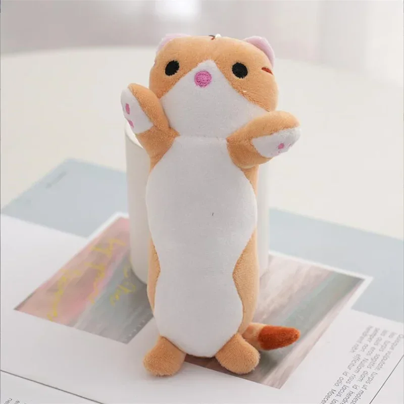 Lovely Long Cat Plush Doll Toys Soft Stuffed Animal Keychain Backpack Pendant For Kids Girls Birthday Gifts