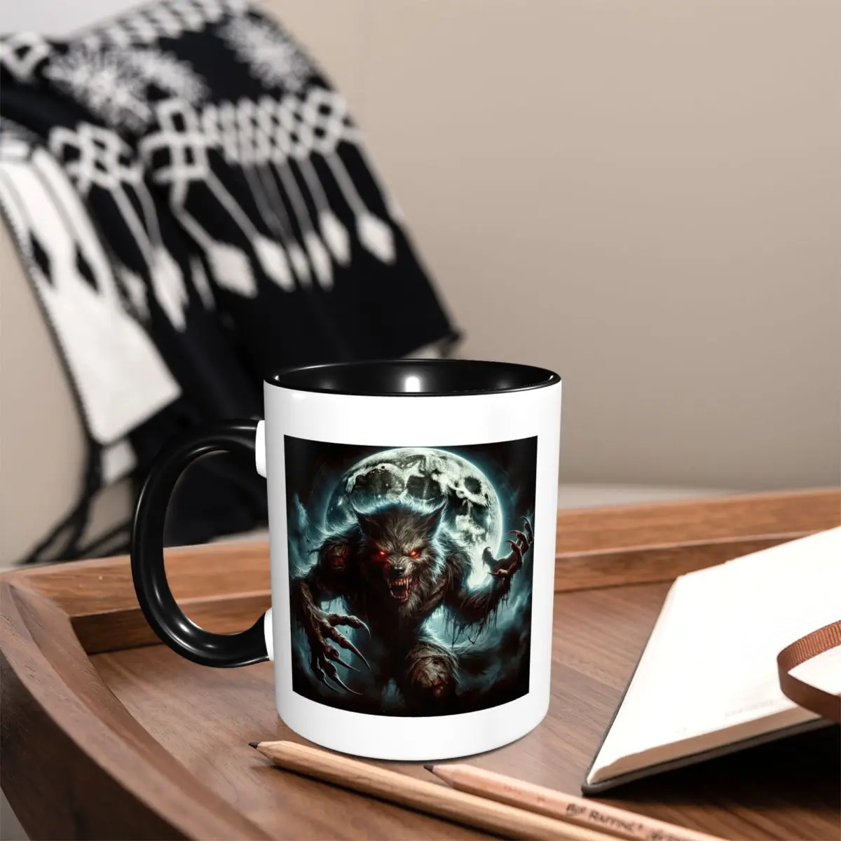Werewolf In The Moonlight Mug Funny Ceramic Coffee Cups Tea Mugs Milk Cup Drinkware Gift for Friends