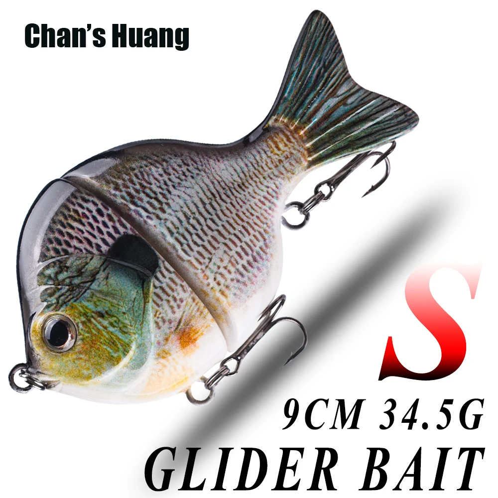 

Chan's Huang 3PC / LOT 9CM 34.5G / 3.54INCH 1.22OZ Bluegill Hard Fishing Lure Glider Bait Sinking Diver Single Jointed Swimbait