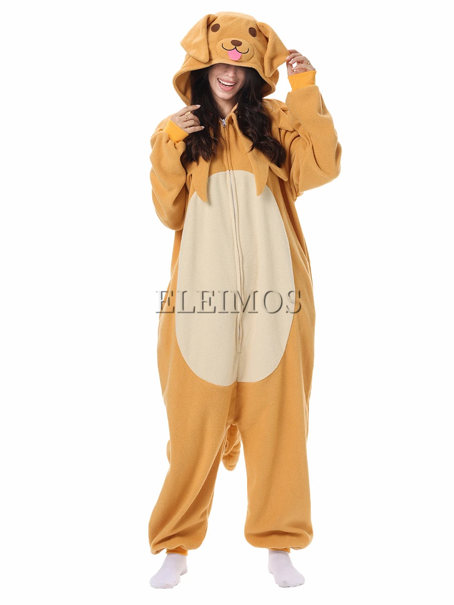 ELEIMOS-هالوين Onesie للرجال والنساء ، بيجامة Kigurumis الحيوانية ، بيجامة الكرتون ، ملابس منزلية ، زي تأثيري ، الكلب ، الكلب ، الكبار