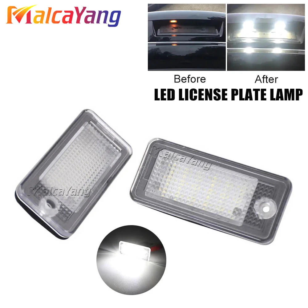 

2x светодиодные фонари для подсветки номерного знака для Audi A3 S3 A4 B6 B7 A6 C6 4F Q7 RS4 8/S8, без ошибок, светодиодные фонари для номерного знака