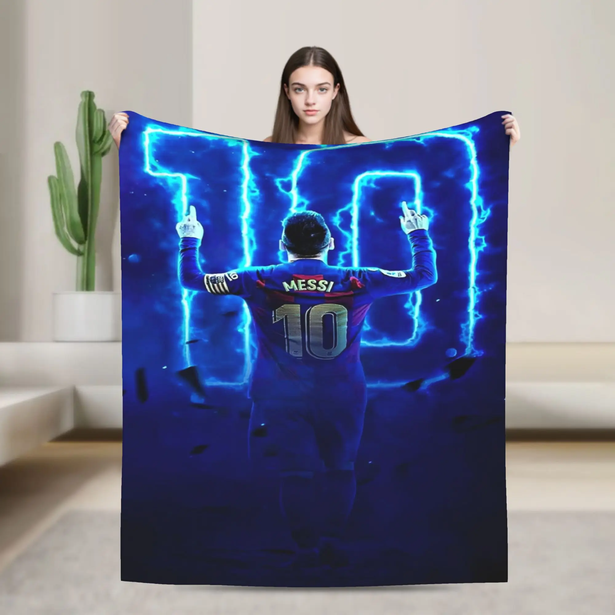 Number 10 Lionel Football Blankets Messied Wool Awesome Soft Throw Blanket for Home All Season