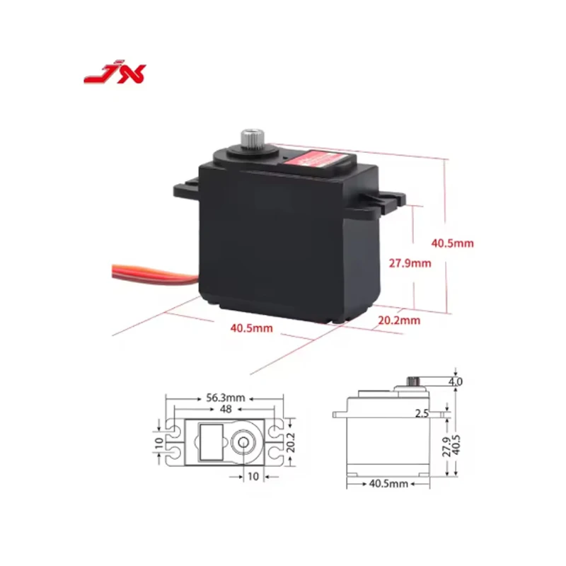 JX 서보 PDI-5508MG, 코어리스 금속 기어 디지털 서보, 헬리콥터 RC 자동차 트럭 버기 로봇 암 보트용, 55.6g, 8.2kg