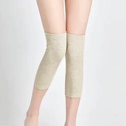 New Cotton Light Weight Knee Sleeve Solid Winter Coldproof Warm Knees High Kneecap Women Protectors Leg Warmers All Season