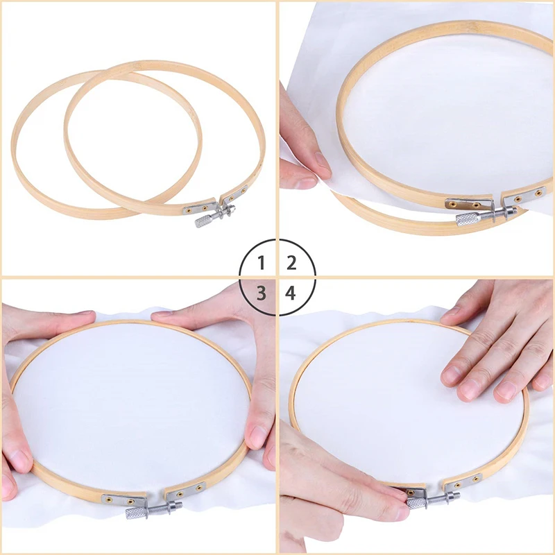 New Environmentally Friendly Cross Stitch Hoop Tools Bamboo Embroidery Bandage Adjustable DIY Embroidery Painting Sewing Kit