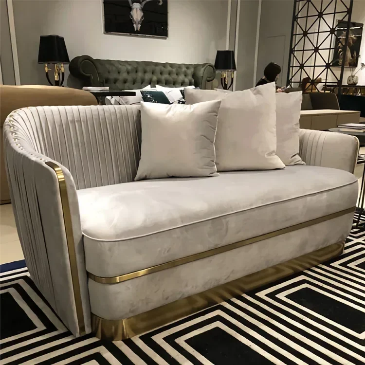 Light luxury fabric sofa American three-person Post-modern living room combination sofa Luxury Italian style