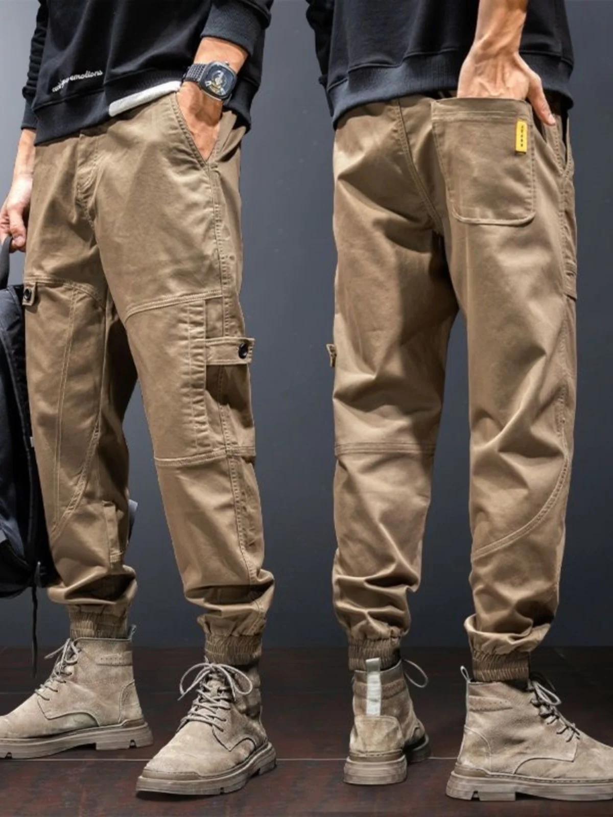 

Мужские рабочие брюки свободного кроя, повседневные тонкие хлопковые брюки-карго, износостойкие брюки для отдыха на весну и лето, винтажные брюки Sle