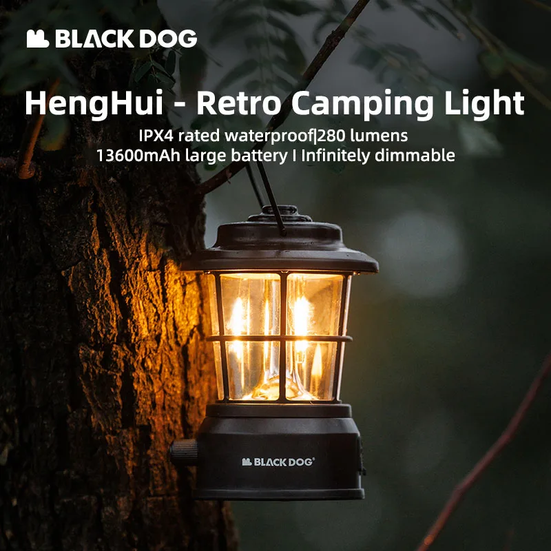 BlackDog Rechargeable Decorative Camping Ambient Light Vintage Portable Camping Light Tent Light Table Lamp Adjustable Light