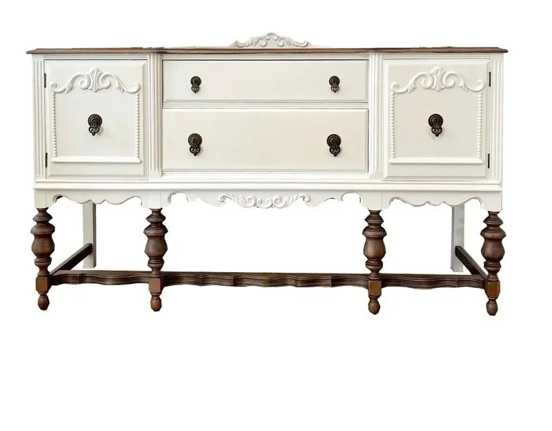 

retro solid wood carving flower entrance cabinet, small apartment contrasting color decoration medium antique partition cabinet