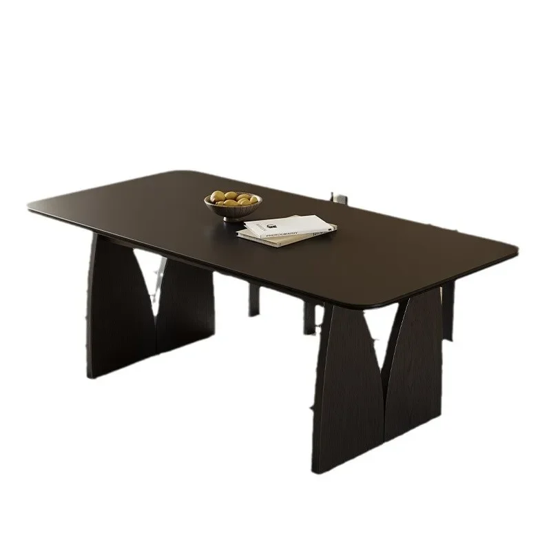 

Solid wood dining table and chair combination small apartment modern simple island travertine