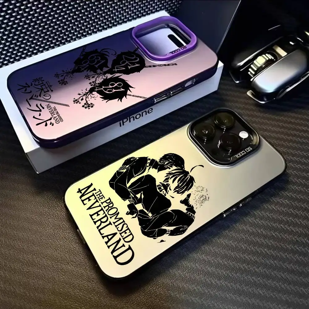 約束のネバーランドS iPhoneケース iPhone 17 16 15 14 13 12 11 Pro Max対応 ブラック パープル マット レーザー メタリック オーロラ フンダ