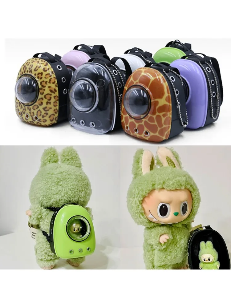 Für 17 cm labubu Outfits Puppenhaus Simulation Mini Haustier Katze Raum Rucksack Szene Ornament Puppen Zubehör DIY Puppe Spielzeug