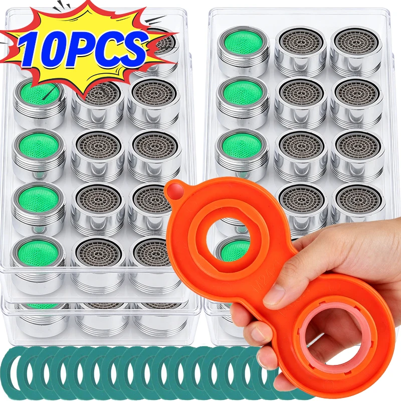 

Faucet Aerator Set Replaceable Tap Nozzles Filter with Handle Home Kitchen Bathroom Faucets Impurity Filtration Tool Accessories
