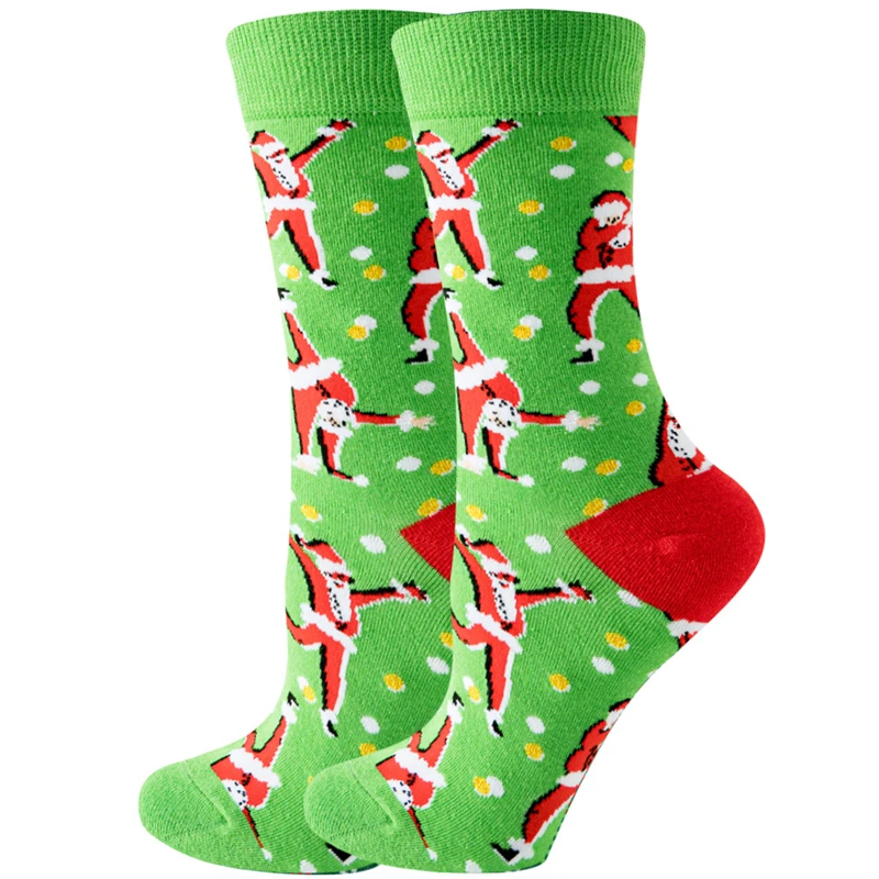 2023 Women\'s Sock Christmas Socks Christmas Santa Claus Tree Snowflake Elk Cotton Crew Happy Socks New Year Fun Soken for Female