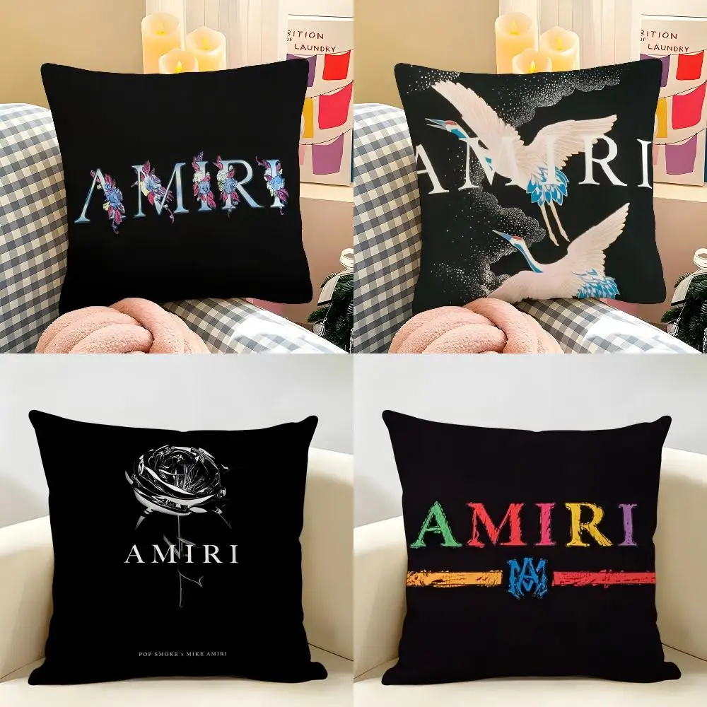 Luxury Fashion AMiriES-s Cushion Cover Natural Linen Organic Fabric Double-Sided Printing Room Sofa Decor Pillow Case