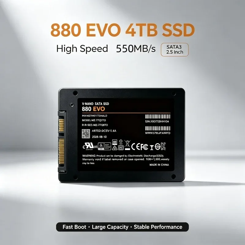 880evo ssd 2.5 Inch Internal Solid State Drive 550MB/S SATA3 SSD 1TB 2TB 4TB Hard Disk Solid State Drive for Laptop Desktop