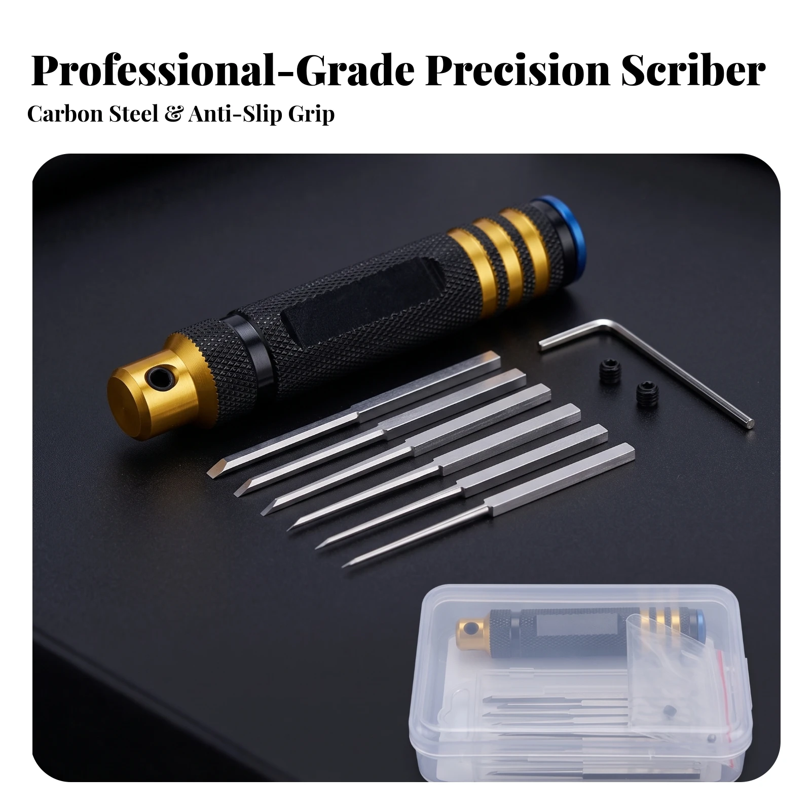 Model Scriber Versatile Engraving Tool with Interchangeable Blades Hobby Scriber with Storage Case Carbon Steel Long-Lasting