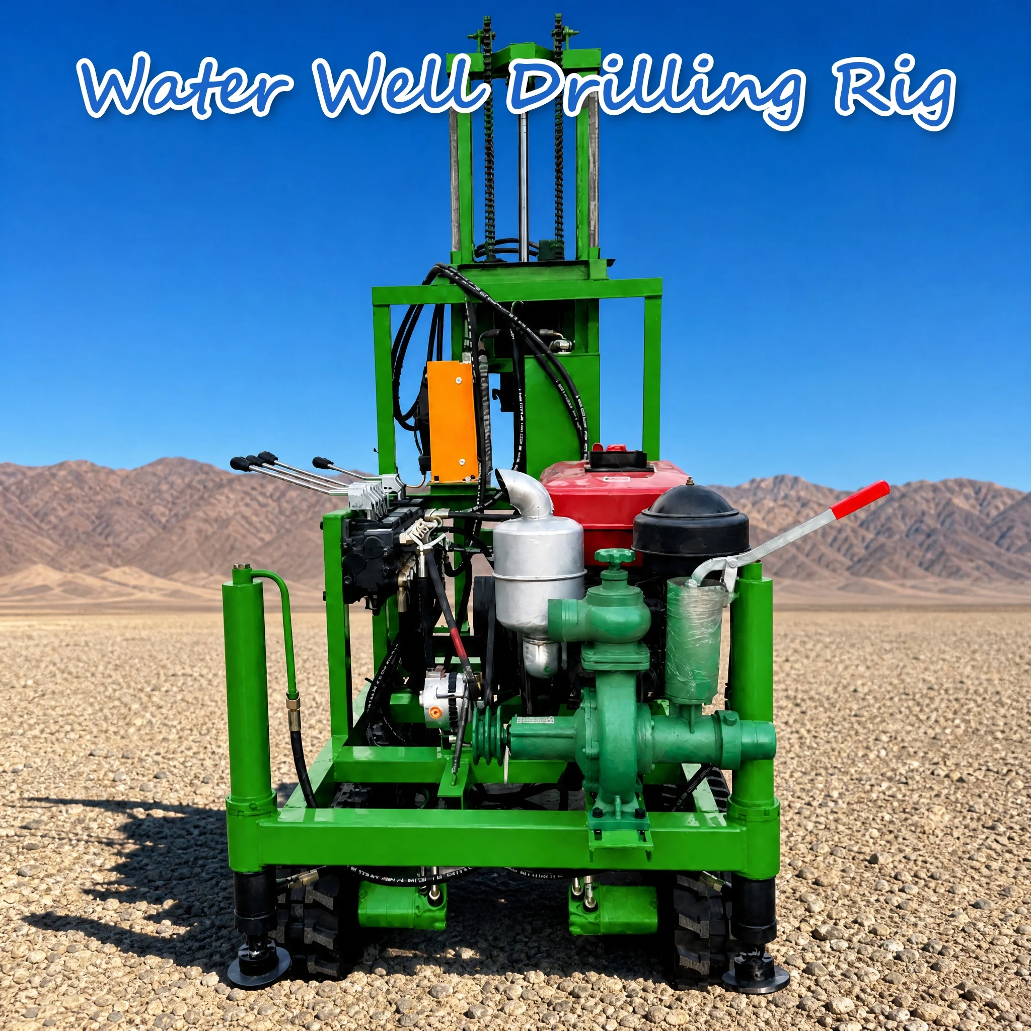 Customized Water Well Boring Machine Diesel Driven 22 to 35HP Hydraulic Crawler Chassis Light Body Strong Output  Drilling Rig