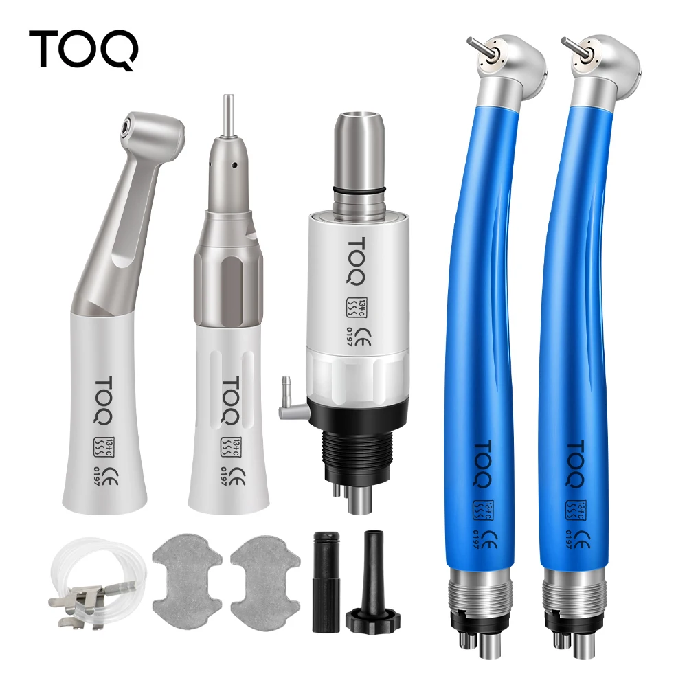 Dental-Handstück-Set für hohe und niedrige Drehzahlen: Gerade und Winkelstücke, Luftturbinen (2/4-Loch), M4/B2 – Komplettes Dental-Equipment