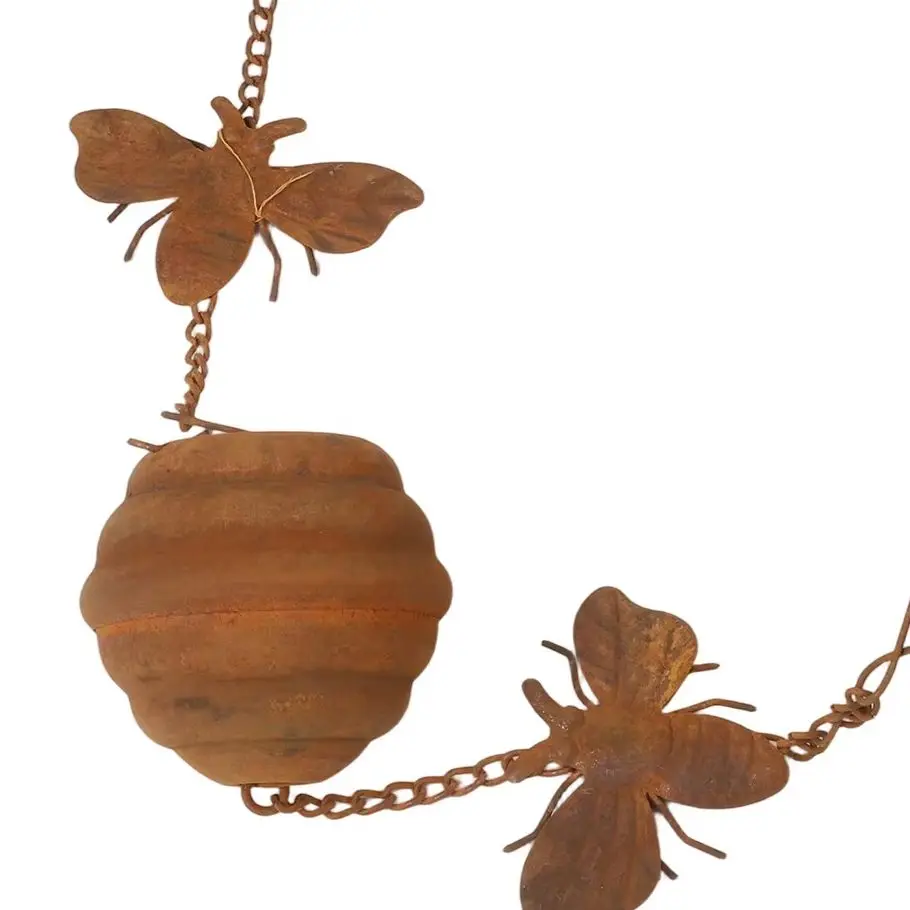 Bee Rain Chain Iron Gutter Downspout Water Diverter For Garden Courtyard Balcony Eaves Drainage Decorative Home Decor