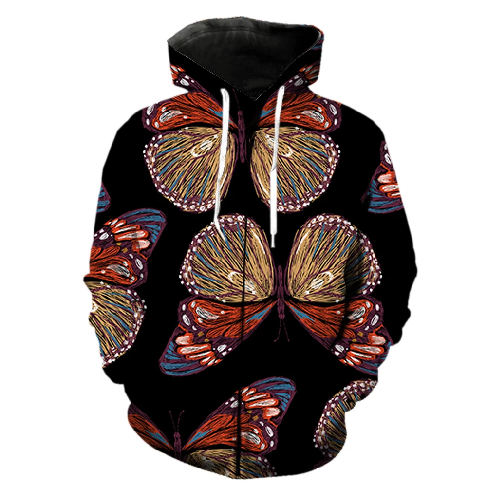 

Cartoon Butterfly Men's Zipper Hoodie Streetwear Teens With Hood Jackets 3D Printed Unisex Hip Hop 2022 Hot Sale Cool Tops Funny