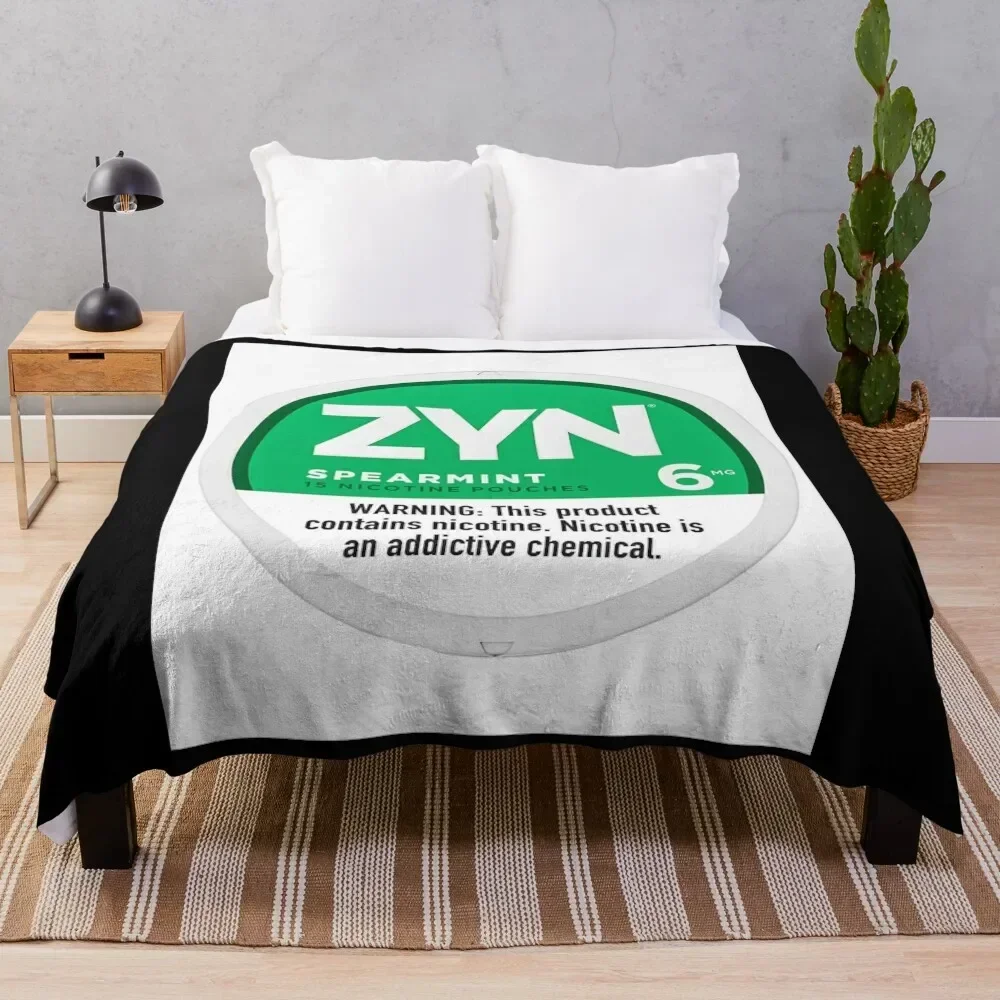 

Zyn Shirt Sticker Nicotine Pouches Poster Chill Cool Mint Throw Blanket Soft Home Decor Blanket for Couch Bedroom