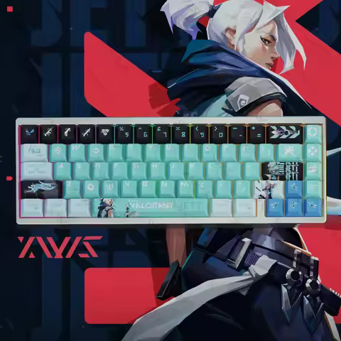 Valorant Theme Keycap Set PBT Custom Jett Clove Keyboard Cap Cherry Profile Gaming KeyCap for Mechanical Keyboard 60/65/67/68