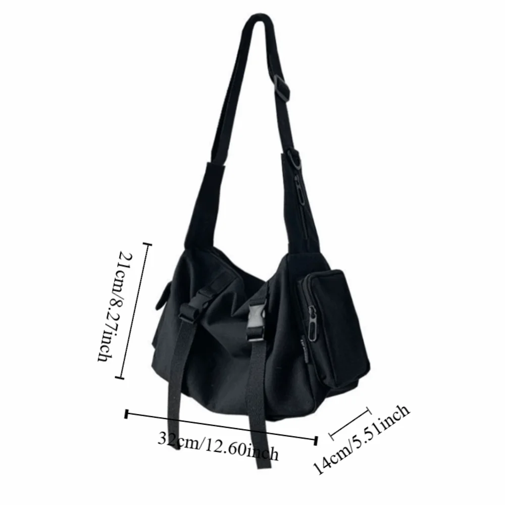 大容量布クロスボディバッグ韓国スタイルレジャー原宿ショルダーバッグ無地カジュアルキャンバスメッセンジャーバッグユニセックス