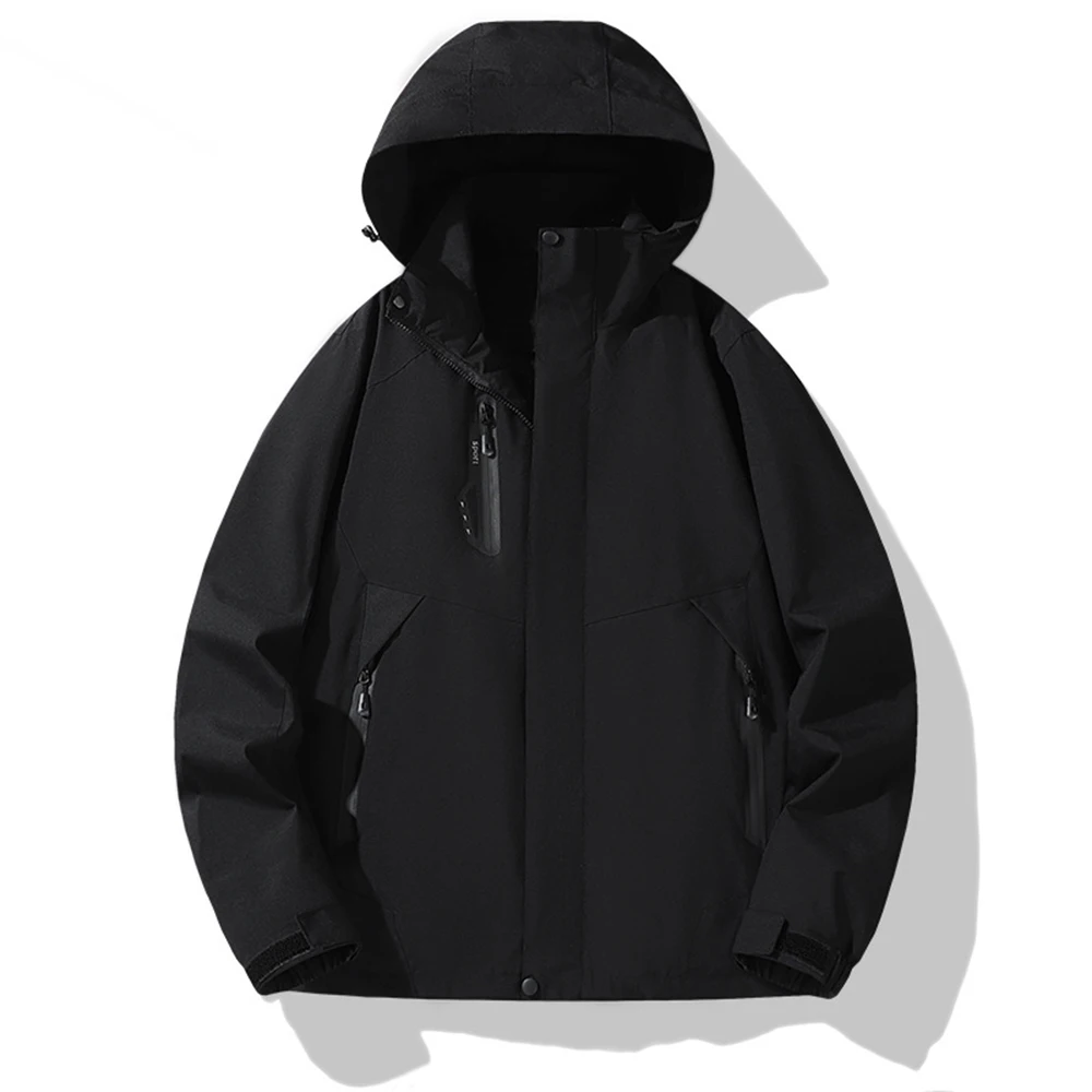 고품질 남녀공용 아웃도어 방수 방풍 탈부착 후드 등산용 싱글 레이어 하드쉘 재킷