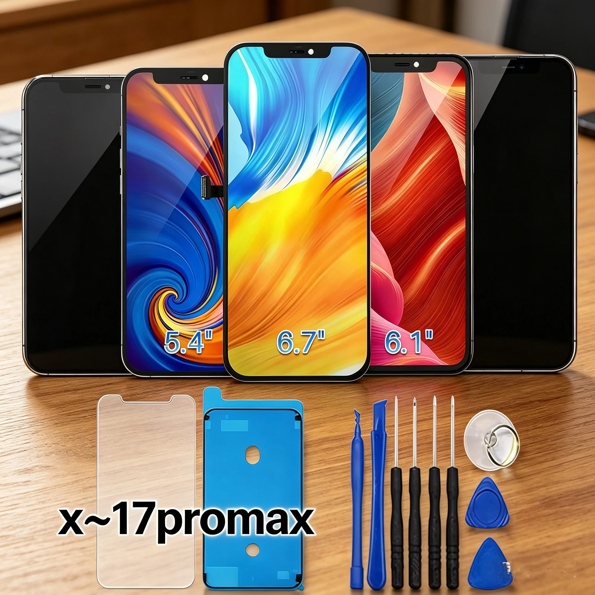 Pantalla OLED para iPhone 17 17 Pro, LCD para iPhone 16 16 Pro Max 15 15 Pro, Pantalla LCD con Digitalizador, Repuesto de Pantalla LCD